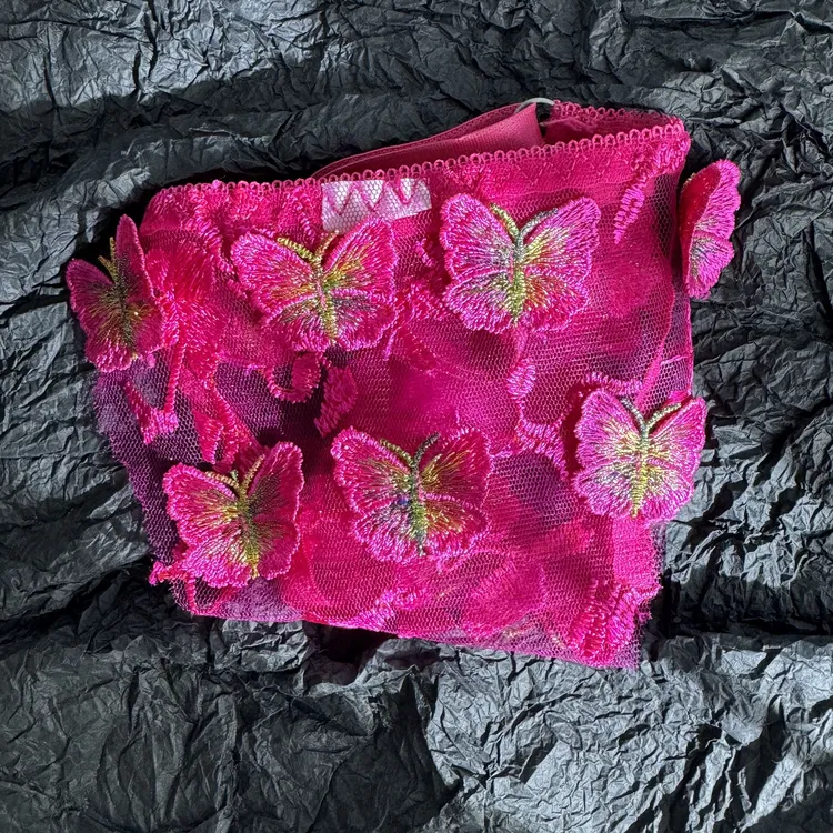 蝶欢刺绣纯欲重工法式性感女士三角裤中低腰内裤