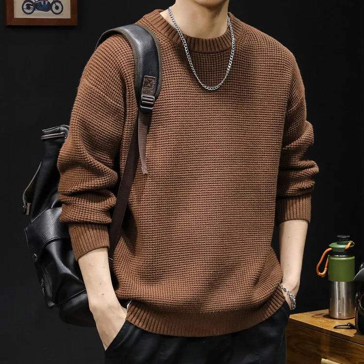 美式复古毛衣男冬季新款慵懒潮牌内搭宽松爆款男士外套秋冬款男装