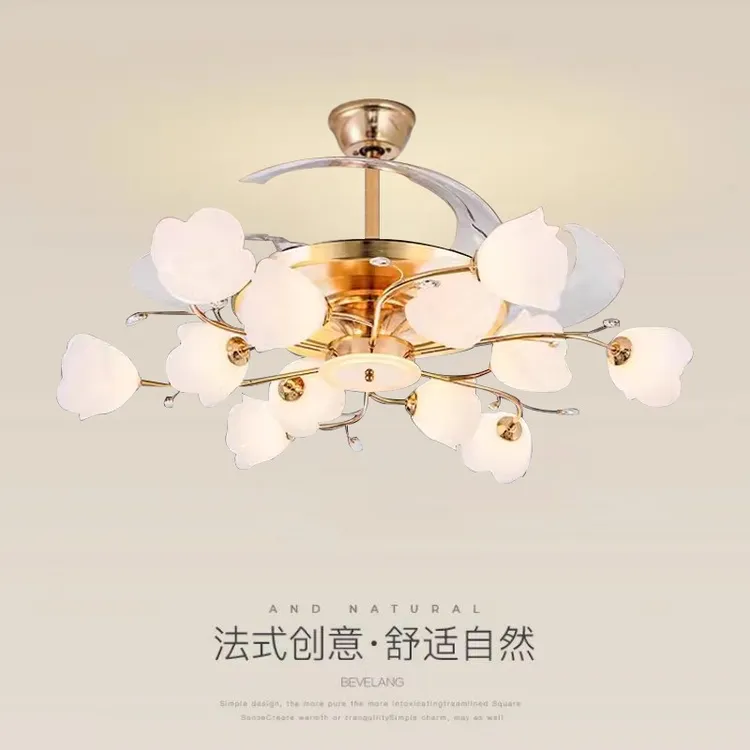 (包安装)智能语音声控led吸顶灯2025新款法式奶油风扇灯客厅餐厅
