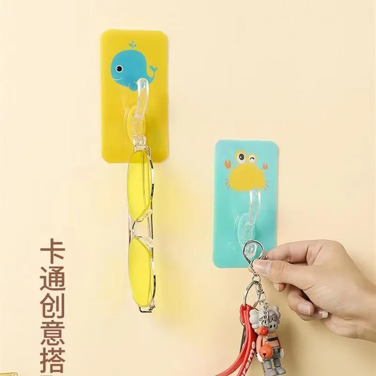 免打孔加厚加大衣帽钩挂钩防水防潮厨房卫生间墙面粘贴式可爱挂钩
