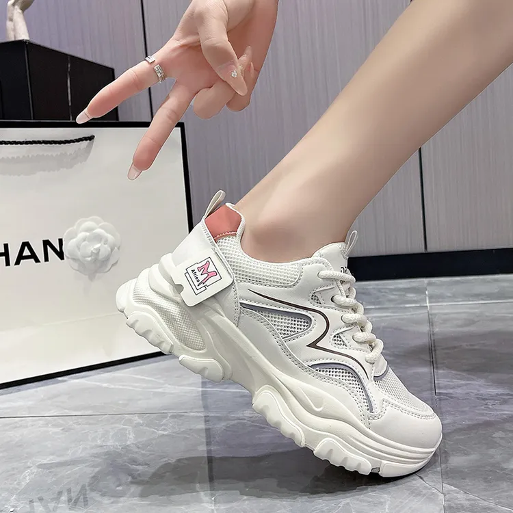 新款夏季休闲运动老爹鞋网红时尚百搭夏季透气厚底老爹鞋女ins