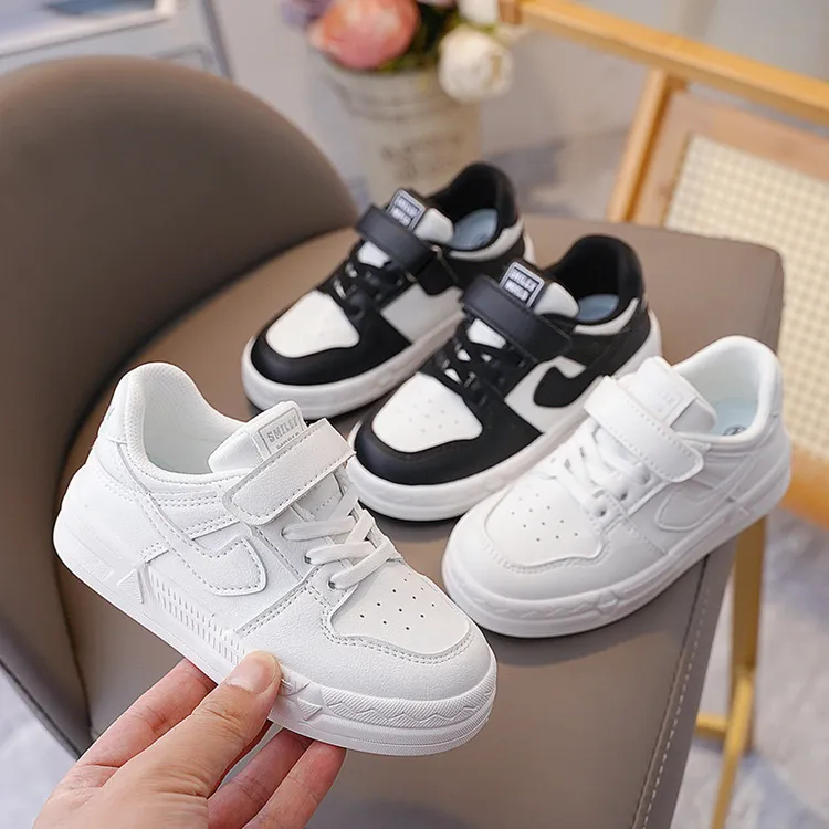 TAT运动鞋子男童板鞋新款黑白熊猫鞋棉鞋透气女童小女孩小白鞋