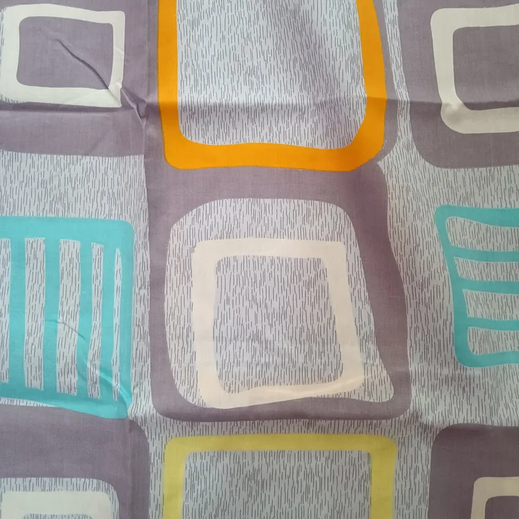 斜纹四件套印花格子，花型花色棉枕蓝色黄色灰色