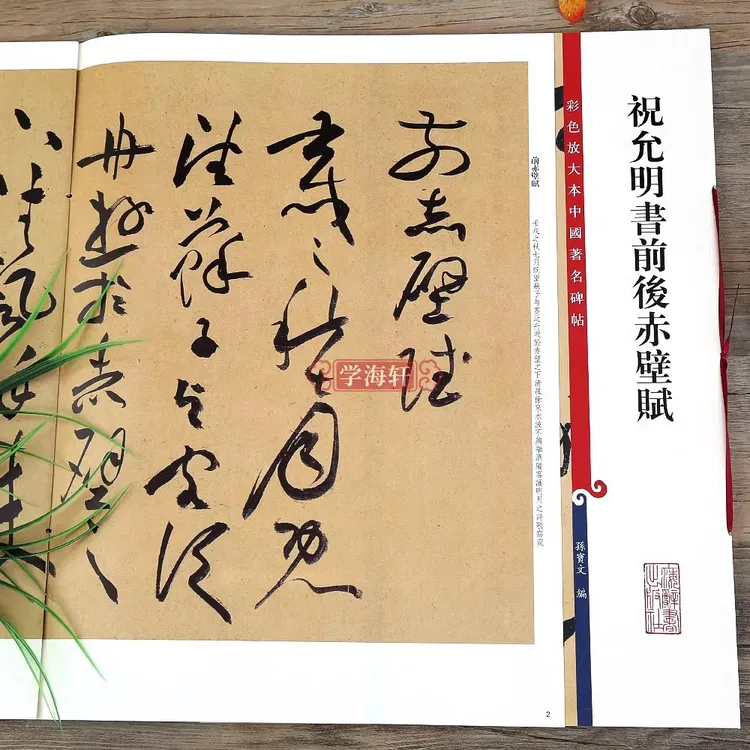 祝允明前后赤壁赋彩色放大本著名碑帖繁体旁注书法毛笔字帖