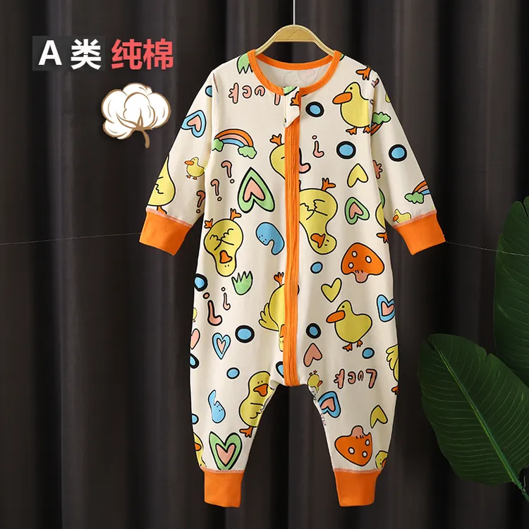 男童宝宝睡衣春秋款儿童睡衣夏季新款男女童长袖纯棉防踢小孩衣服