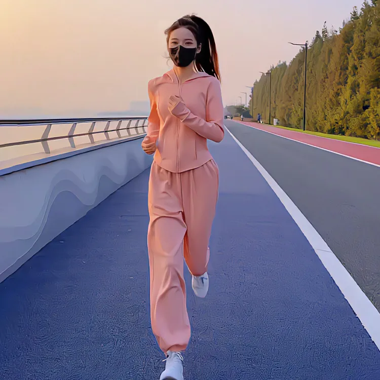 欧货休闲运动套装女秋季新款时尚洋气减龄显瘦跑步外套裤子两件套