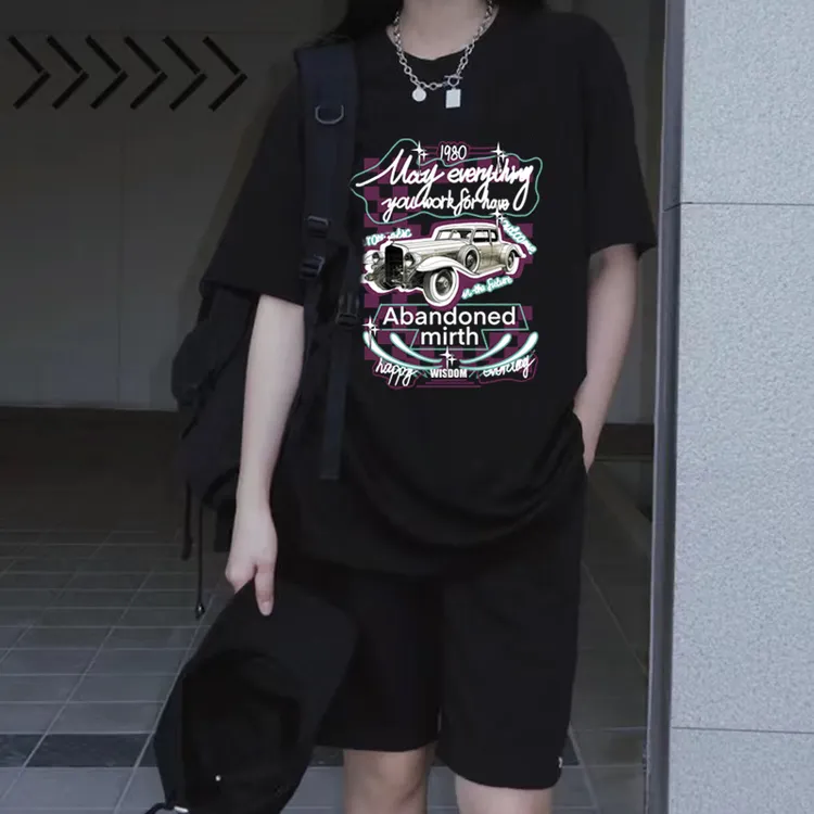 2024新款夏季爆款纯棉T恤男女款短袖女显瘦休闲半袖宽松时尚情侣