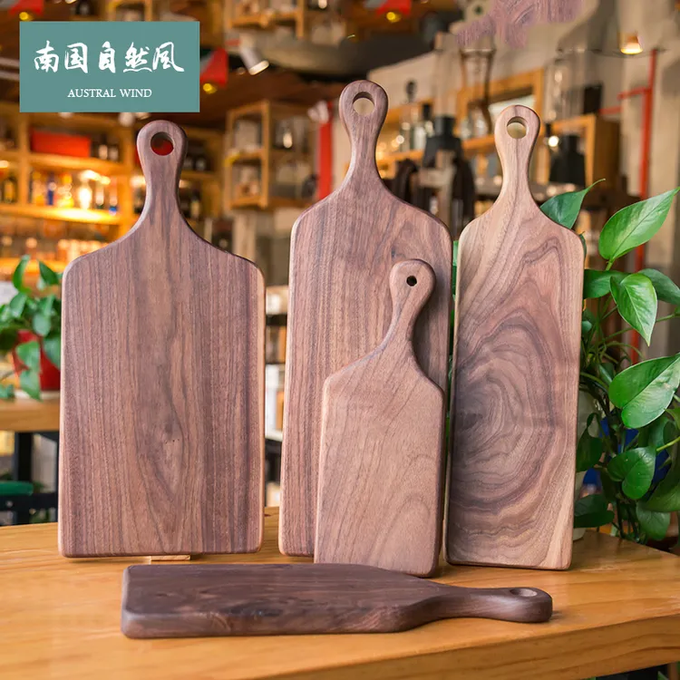 黑胡桃木牛排板整木切水果面包板披萨木盘子西餐牛扒餐盘餐具
