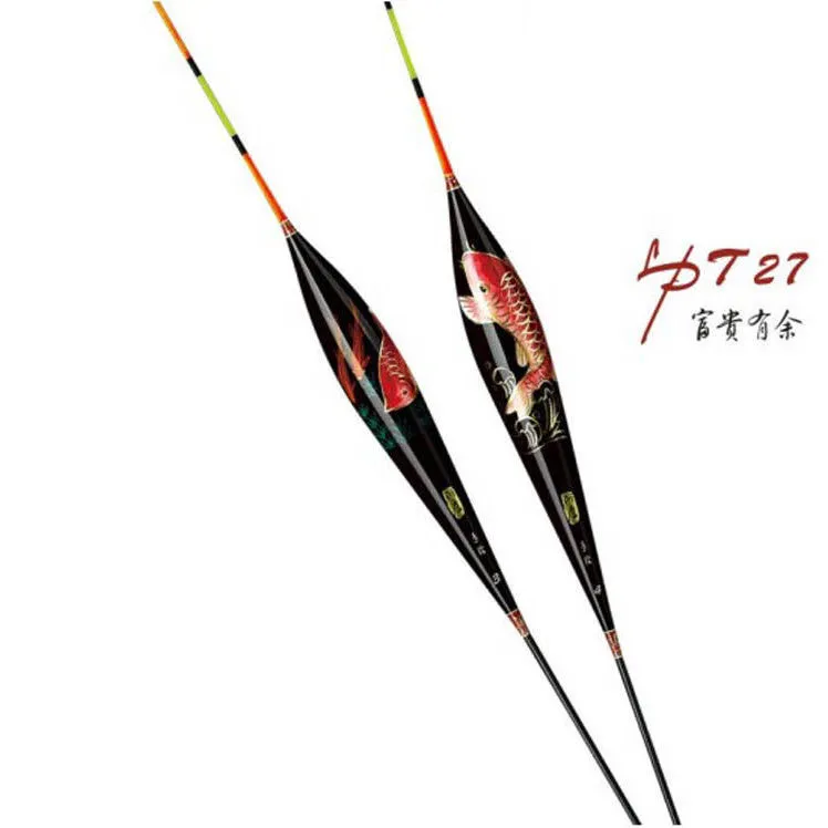 阿卢鱼漂富贵有鱼彩绘图案15目硬尾细尾高灵敏度抗风浪