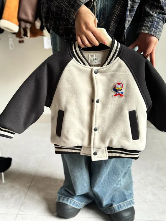 儿童加厚奥特曼外套男童秋冬保暖棉服洋气棒球服