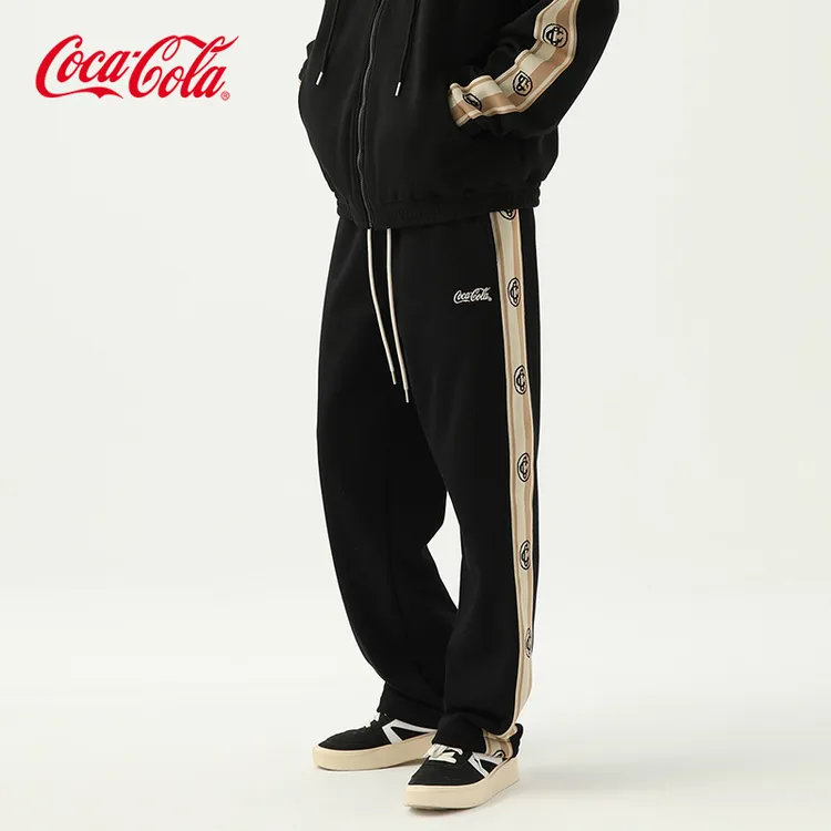 Coca-Cola/可口可乐休闲裤男百搭阔腿高街宽松男士裤子冬季加绒