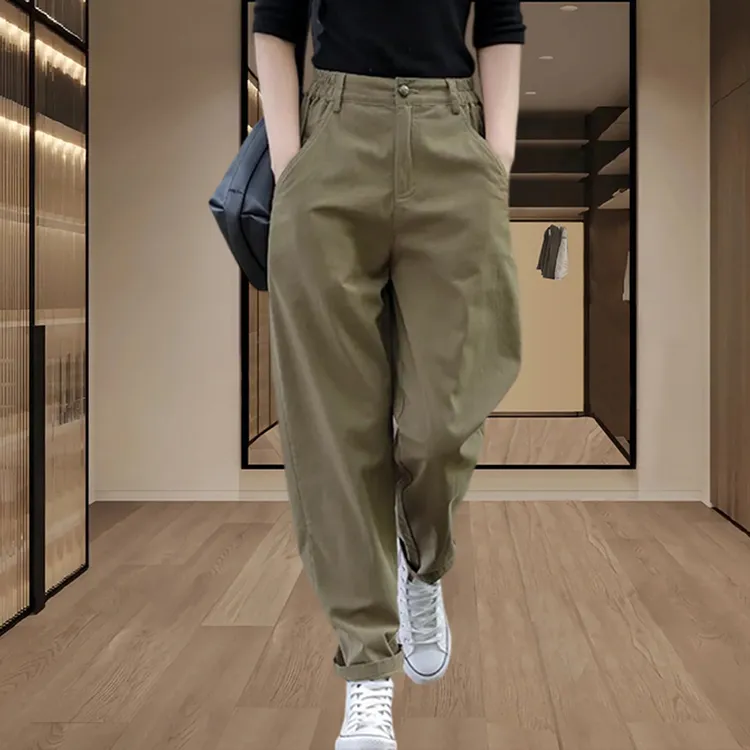 萝卜哈伦女装阔腿裤子2025新款春秋季韩版休闲百搭欧货高腰工装裤