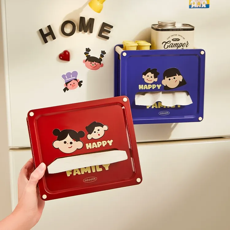 磁吸纸巾收纳盒壁挂式免打孔厨房家用抽纸置物架冰箱侧面抽纸盒