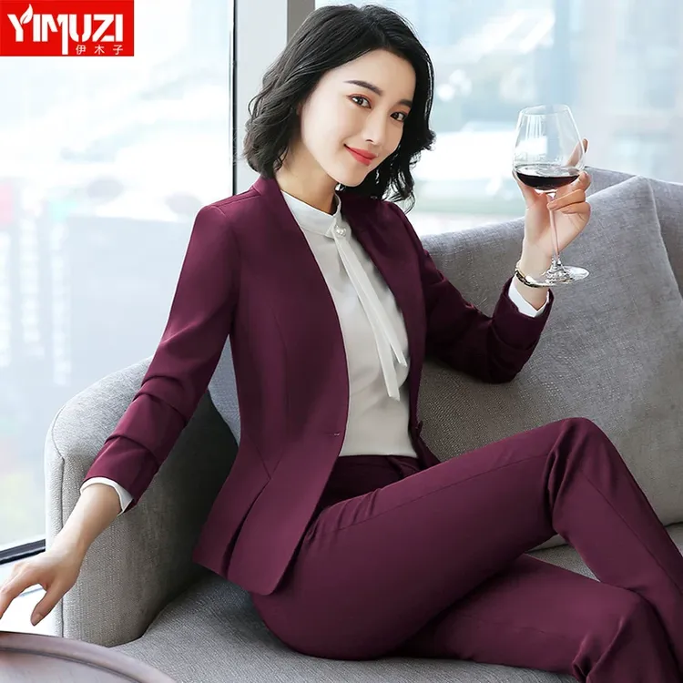 小西装外套女春秋2024新款气质职业装主持人正装高端无领西服套装