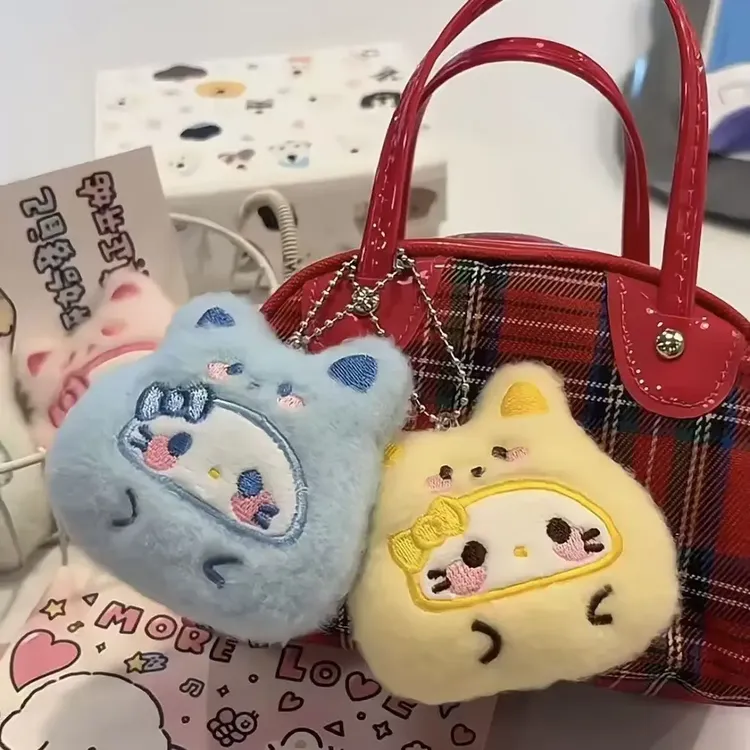 新款hellokitty挂件可爱KT小熊头套卡通迷你创意挂饰DIY胸针配饰