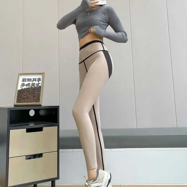 秋冬季高腰收腹提臀加绒加厚鲨鱼裤显瘦百搭外穿打底芭比裤女裤