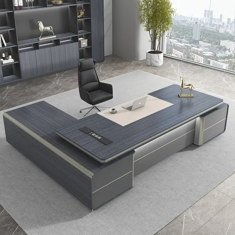 大气老板桌办公室椅组合简约现代总裁桌轻奢大班台主管经理桌家具