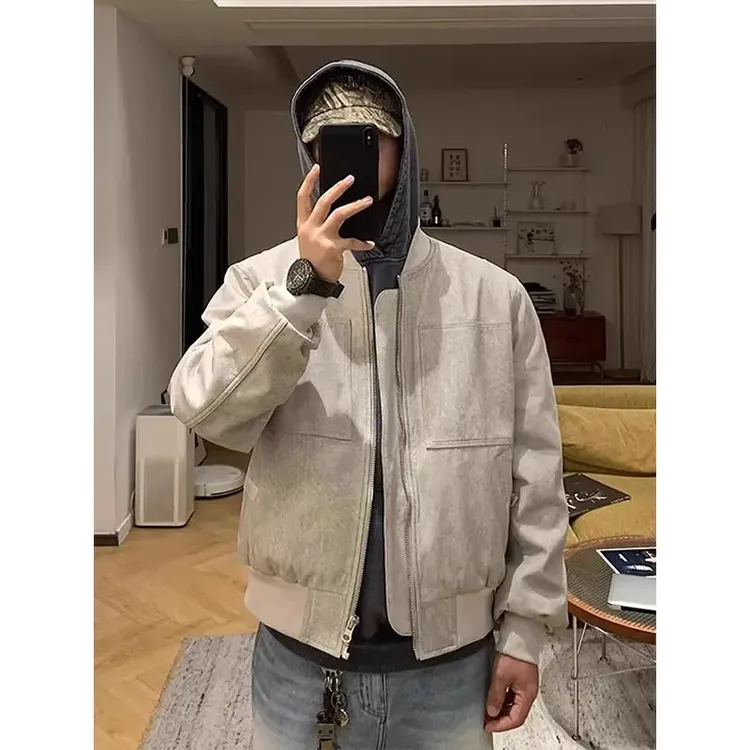 春秋欧若风男时尚男外套春秋款cleanfit夹克美式复古潮流棒球服