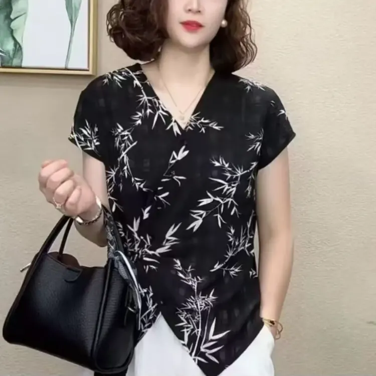 2025夏季爆款时尚设计感系带气质女人味上衣收腰百搭减龄格子女装