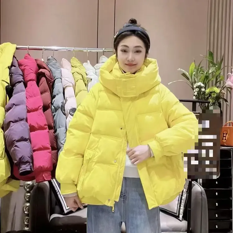冬季糖果色连帽短款棉服韩版宽松加厚保暖休闲百搭外套