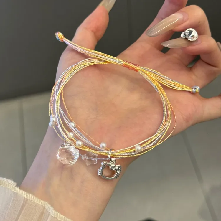 【艺凡】端午Kitty五彩绳手链女小众高级感手工编织手绳可调节