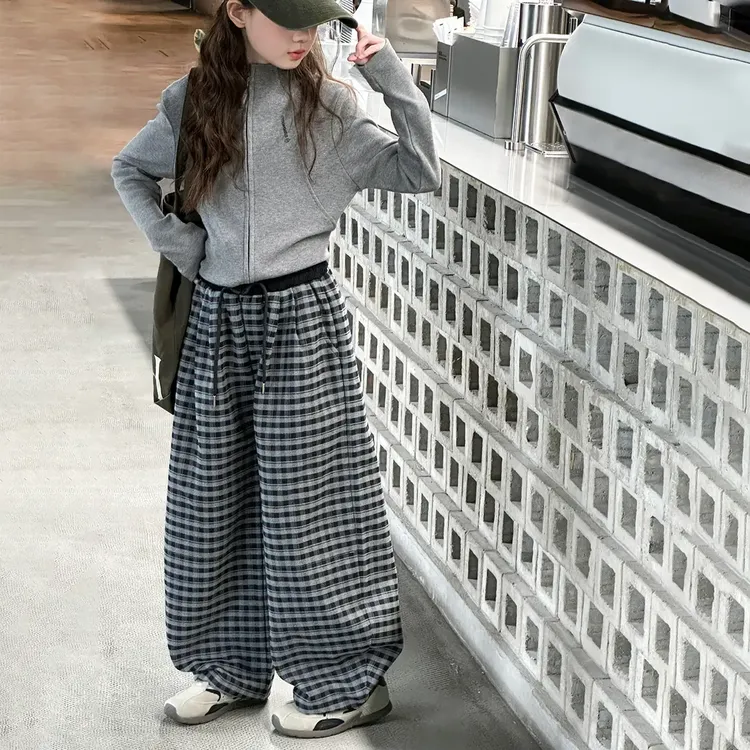 简约潮牌店铺儿童服装2025年新款衣服女童装秋装套装6-12岁高级感