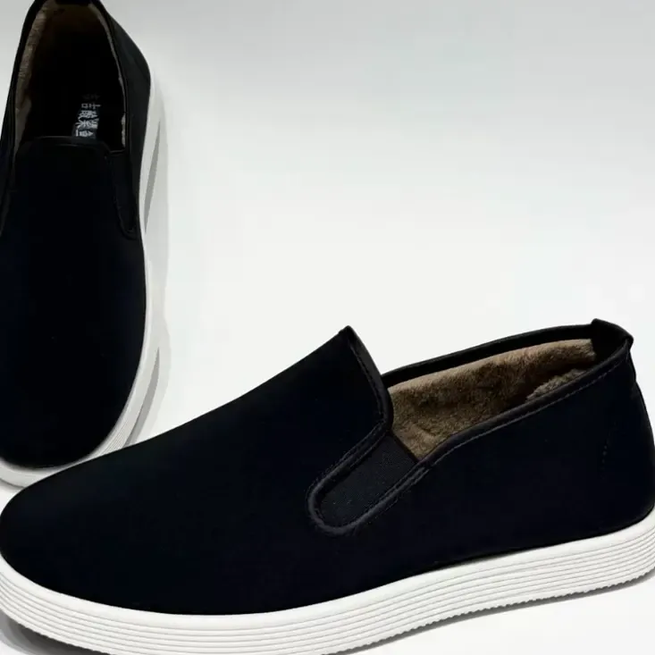 GFS时尚加绒绒款民族风布鞋极简风工作鞋圆头休闲耐磨