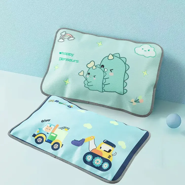 夏季儿童冰丝枕套可水洗折叠枕头套凉爽可爱卡通学生枕芯套冰凉感