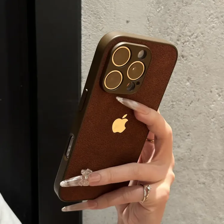 秋冬新款高级素皮纹适用iPhone17手机壳16promax简约15全包14女13