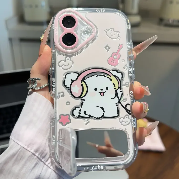 耳机贴贴小狗支架适用苹果16手机壳iPhone15小米14vivoppo华为p70