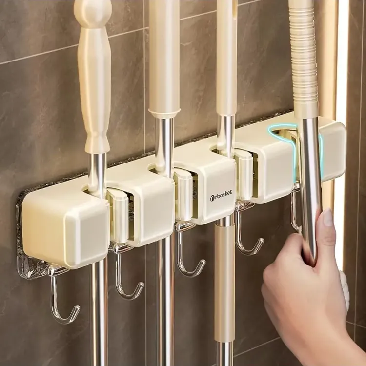 卫生间拖把夹拖把挂钩免打孔强力粘钩浴室墙面壁挂式免钉粘贴无痕