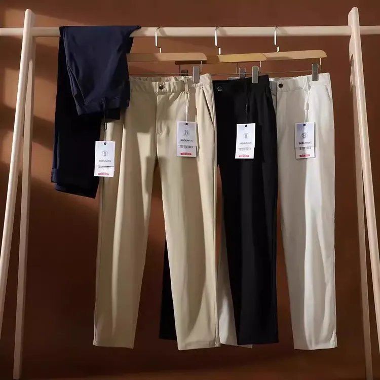 【轻奢高端】2025新款男裤柔软舒适高弹男士纯色通勤百搭直筒休闲裤