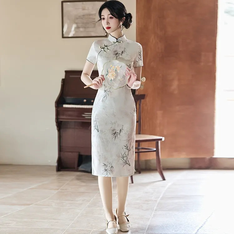 新中式旗袍2025夏季老上海素雅国风礼服复古高端日常可穿改良裙子