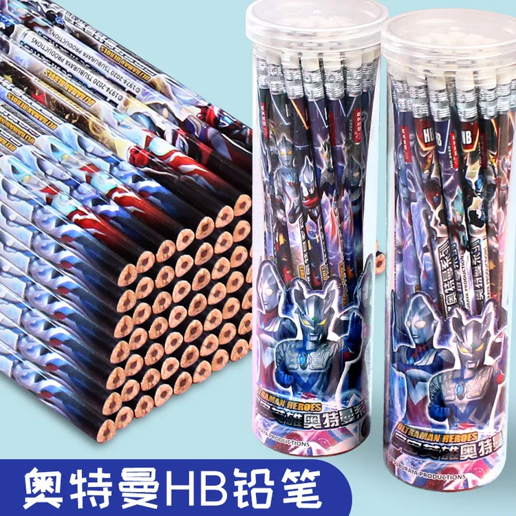 奥特曼正姿HB铅笔幼儿园用三角杆小学生无毒卡通动漫儿童练字铅笔