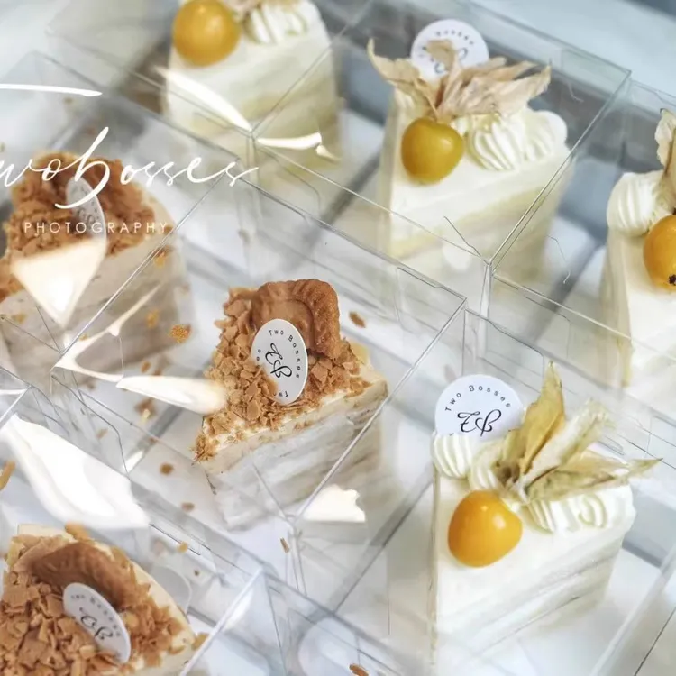 透明蛋糕盒切块蛋糕包装盒泡芙切件慕斯西点烘焙千层打包透明盒子