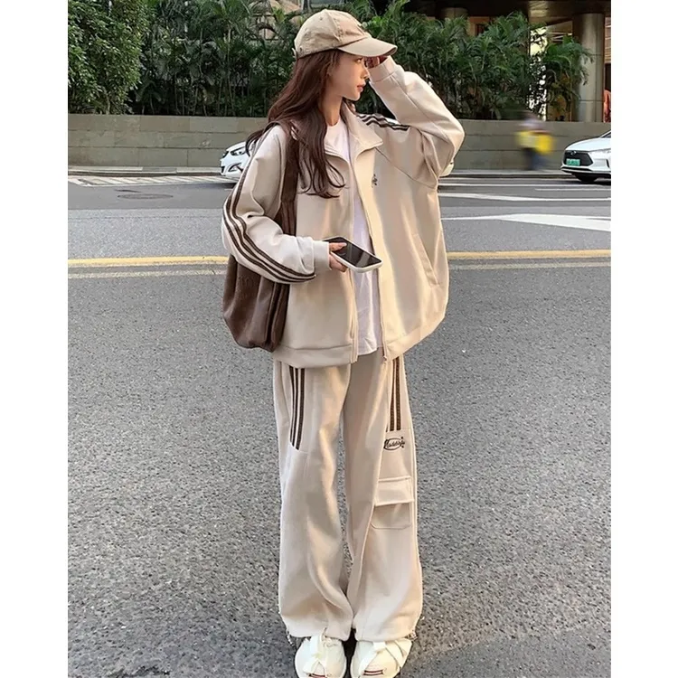 运动套装女春秋学生韩版宽松显瘦时尚网红卫衣休闲两件套跑步服潮