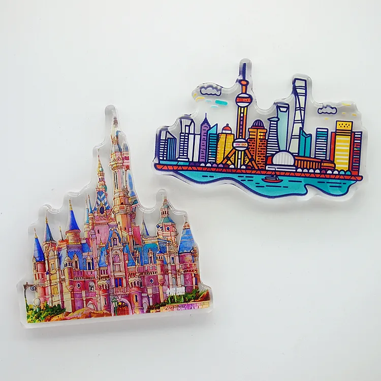 上海旅游纪念品磁性冰箱贴迪士尼城堡外滩东方明珠文创伴手小礼物