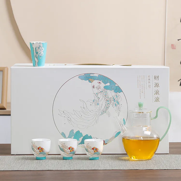 德化羊脂玉白瓷功夫茶具套装家用办公轻奢商务国风陶瓷礼品礼盒装