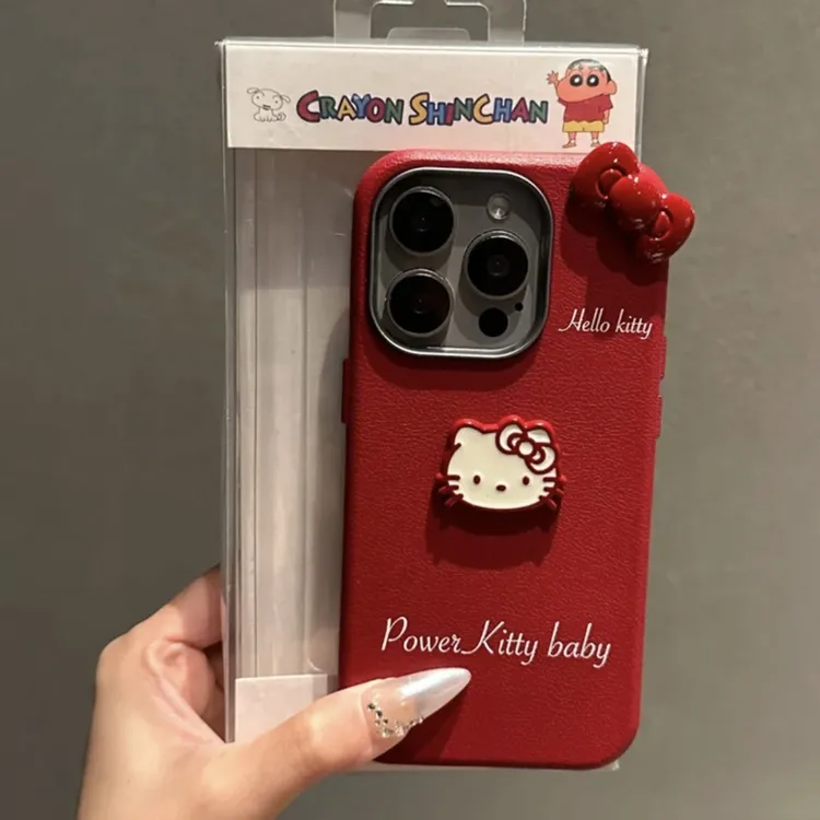 奥菲顿英文凯蒂两件套适用iPhone16/15pro荔枝纹金属框手机壳13套