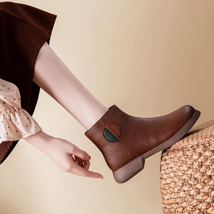 妈妈鞋冬季棉鞋加绒秋冬保暖短靴加厚女鞋防滑中老年中年冬季