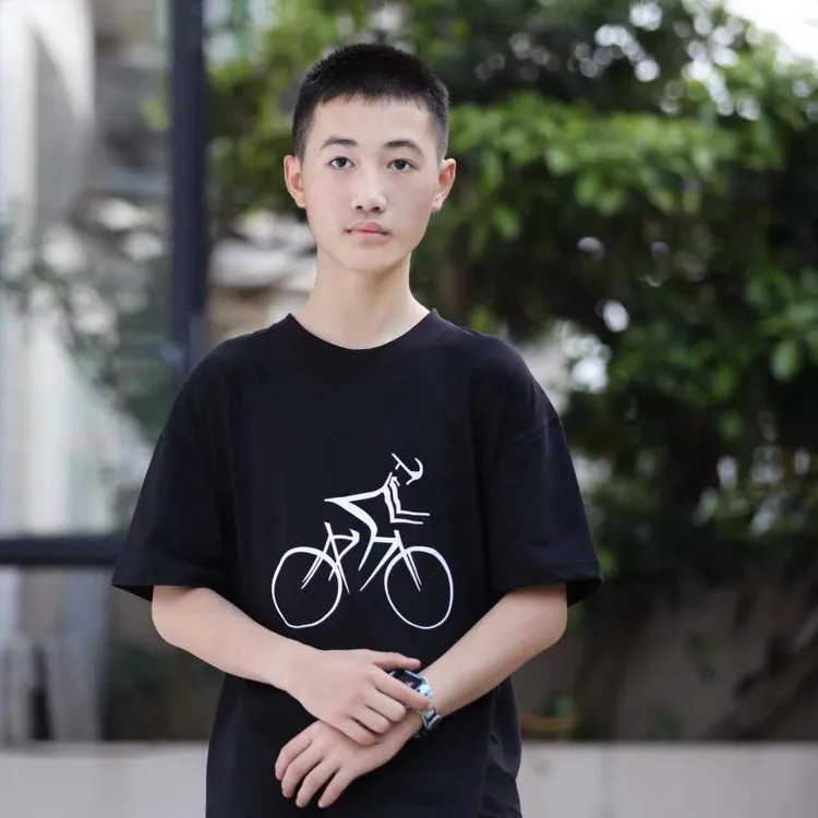 宽松潮流休闲户外印花百搭时尚圆领大童夏季新款白色T恤黑色学生