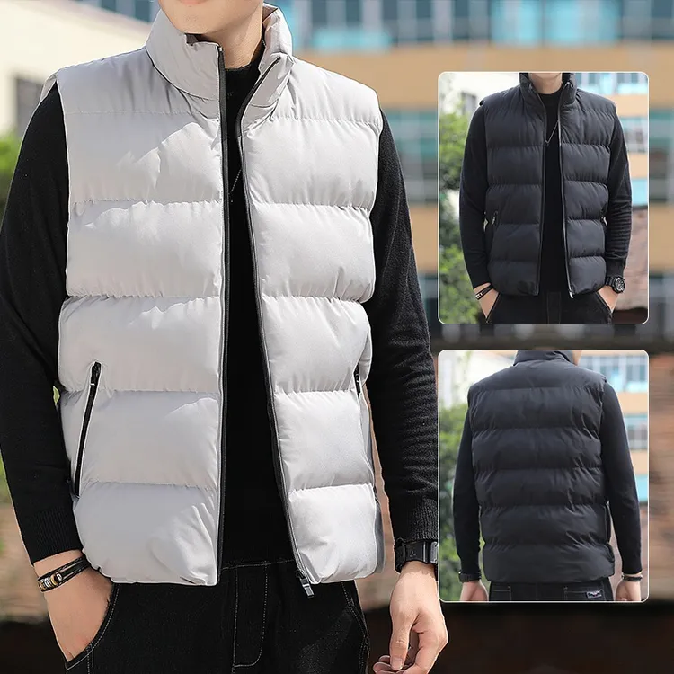 清仓捡漏秋冬季无袖棉服轻便保暖男士棉坎肩厚背心外套马甲大码