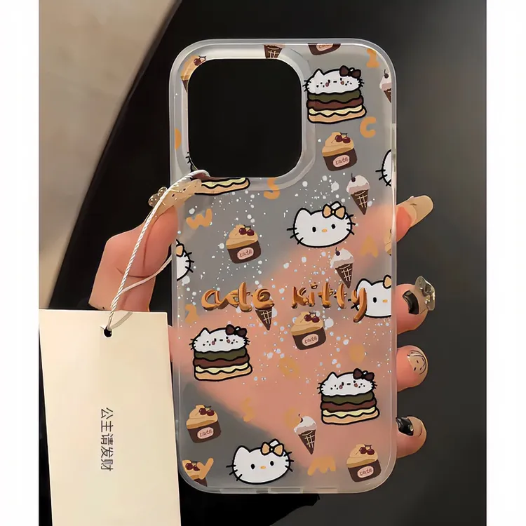 BANCA蛋糕冰淇淋凯蒂猫iPhone15/14promax手机壳11苹果13/12软套