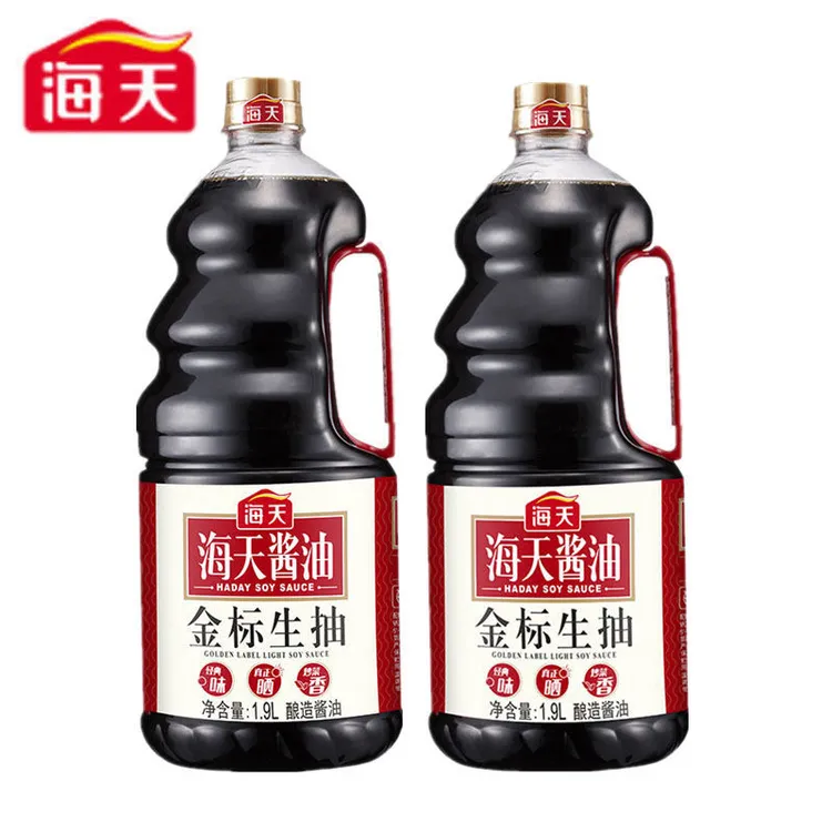 海天金标生抽1.9L 非转基因黄豆酿造家用炒菜凉拌点蘸老字号酱油