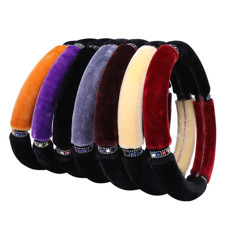 手感好冬季保暖毛绒汽车方向盘套通用汽车把套档位手刹套防滑女生商品图