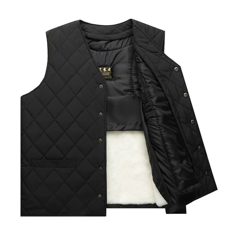 羊毛马甲加厚保暖中老年皮毛一体男士可拆卸羊皮坎肩 冬季马甲mmk