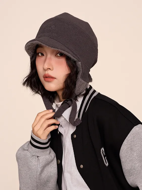 飞行员帽子2024秋冬新款男女百搭日系雷锋帽户外遮耳滑雪防寒冬帽