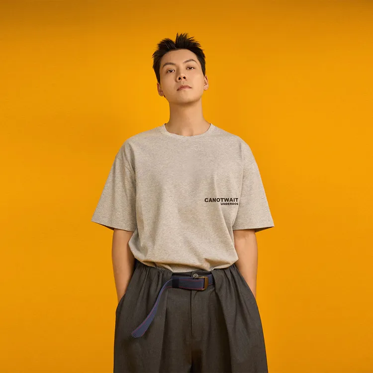CANOTWAIT_陈伟霆同款underdog便利贴印花T恤宽松百搭时尚情侣t恤