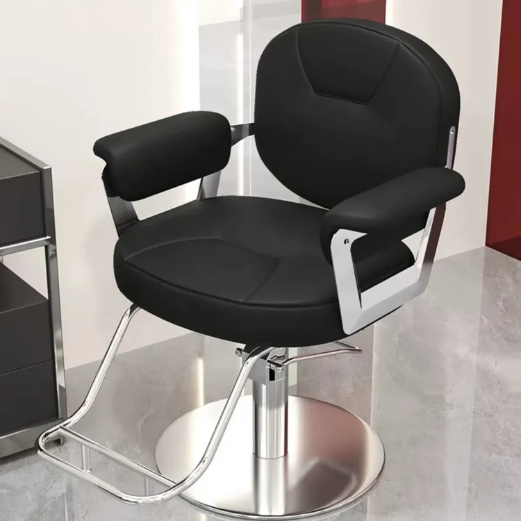 理发店椅子发廊专用可放倒剪头发座椅美发椅不锈钢升降旋转烫染凳