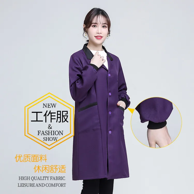 新款时尚罩衣成人男女长袖围裙中长款透气居家工作服劳保大褂定制
